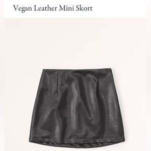 Abercrombie Vegan Leather Black Mini Skort